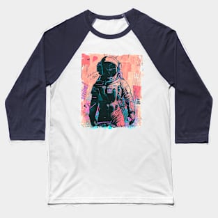 Paper Collage Astronaut Baseball T-Shirt